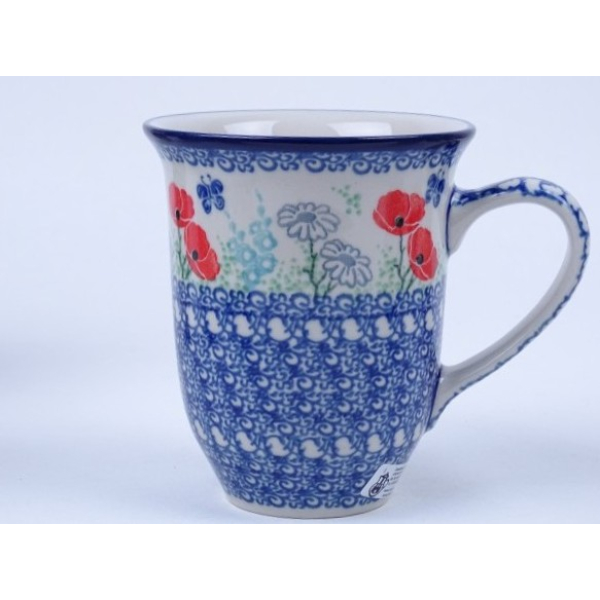 Bunzlau grote tulp mok 450 ml. * 826 -2901 klaprozen *