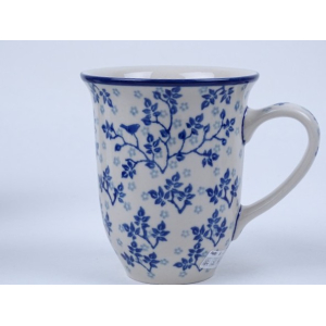 Bunzlau grote tulp mok 450 ml. * 826-3206 vogeltjes *