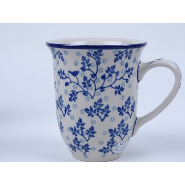 Bunzlau grote tulp mok 450 ml. * 826-3206 vogeltjes *