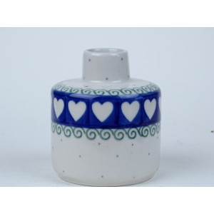 Bunzlau vaasje/ geurstokjes 8 cm. * D95-375 hartjes *