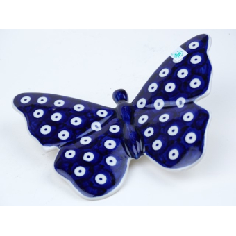 Bunzlau vlinder 15,5 cm breed voor aan de muur 2e keus  * Wiza- blue eyes *