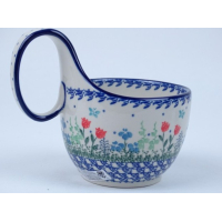 Bunzlau waterscoop/ soepkom 400 ml. * 845-2903 r. tulpjes *