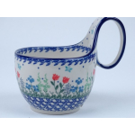 Bunzlau waterscoop/ soepkom 400 ml. * 845-2903 r. tulpjes *