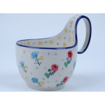 Bunzlau waterscoop/ soepkom 400 ml. * 845-gele bloemetjes *