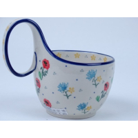 Bunzlau waterscoop/ soepkom 400 ml. * 845-gele bloemetjes *