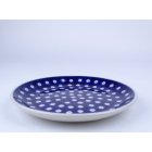 Bunzlau ontbijtbord 20 cm   * 086-70 blue dots met witte rand *